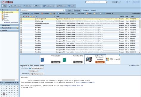 zimbra messagerie.